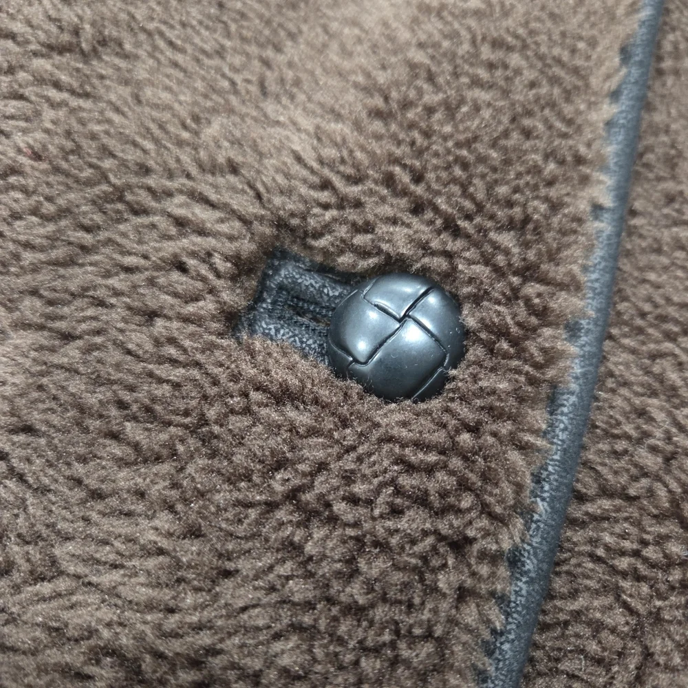 Faux Sherling Coat Dark Brown Universal Threds Crew Neck Size XL - Picture 6 of 10